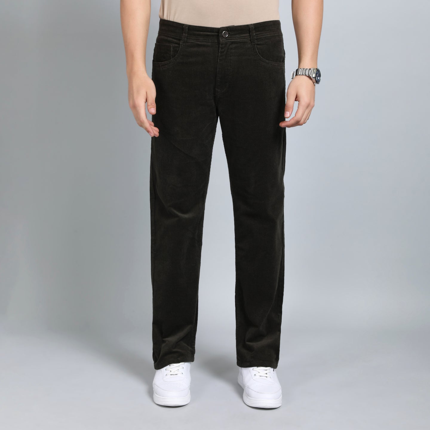 MILLITARY OLIVE CORDUROY PANTS 4770-6
